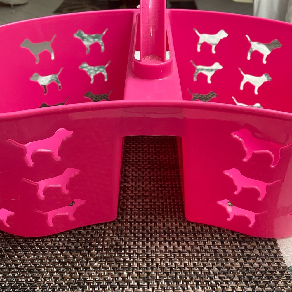 Hot Pink Dog Cutout Plastic Caddy